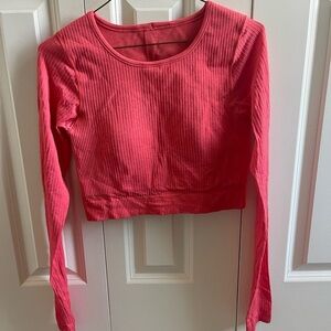 Women's Ribbed Long Sleeve Top - Pink
